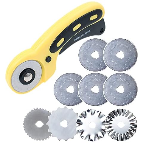 HEADLEY TOOLS 45mm Rotary Cutter Blades 10 Pack Fits Olfa, Fiskars,  Replacement Rotary Blade for Arts Crafts Quilting Scrapbooking Sewing,  Sharp and