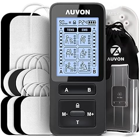  AUVON Dual Channel TENS Unit Muscle Stimulator Machine with 20  Modes, 2 and 2x4 TENS Unit Electrode Pads : Health & Household