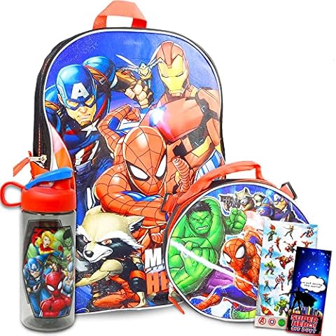 Marvel Avengers Lunch Box Set For Boys and Girls - Marvel School Supplies  Bundle with 2-Compartment Avengers School Lunch Bag Plus Stickers and More