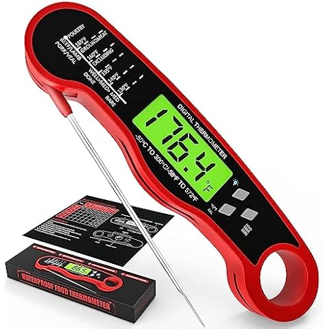 Juseepo Digital Meat Thermometer, Wireless BBQ Thermometer with 4