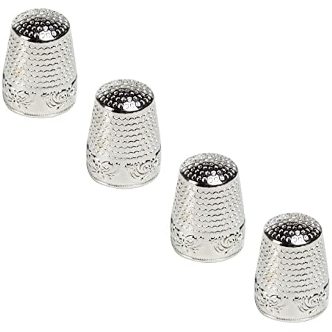 12 Pcs Sewing Thimble Set, Adjustable Metal Sewing Thimble Rings, Leather  Coin Thimble, Metal Finger Shield Ring with Hand Sewing Needle Kit, Sewing