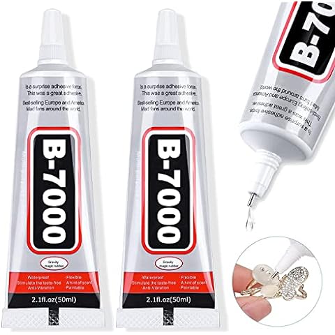 B-7000 Glue for Rhinestones Crafts, 4000Pcs Upgrade Crystal Clear Flatback  Rhinestones with 3Pcs Adhesive Glue Dotting Pen Wax Pencil Tray Tool for