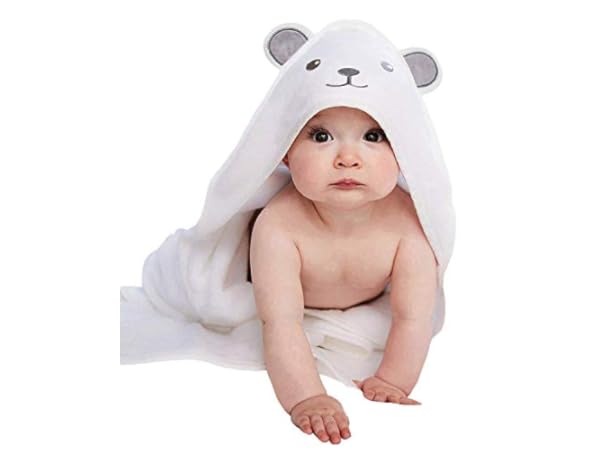 Yoofoss Hooded Baby Towels for Newborn 2 Pack 100% Muslin Cotton Baby