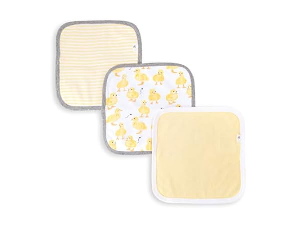 Spasilk 10 Pack Washcloths, Yellow/Green Dots