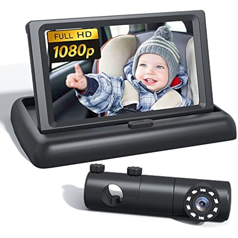 DoHonest Baby Car Camera HD 1080P: 360° Rotating Plug and Play Easy Install  3 Mins Rear Facing Car Baby Monitor with Camera Crystal Night Vision