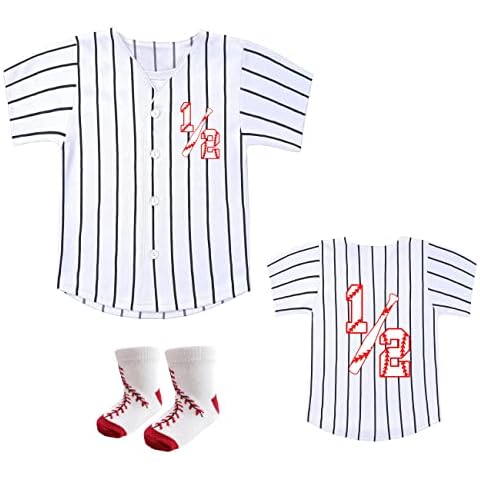  BAICAIYU Toddler 1st Birthday Baseball Jersey Casual Slim Fit T- Shirt Wear with Fashionable V-Neck Button Shirt: Clothing, Shoes & Jewelry