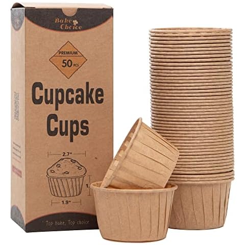 Muffin Liners for Baking - 100pcs Brown EXTRA LARGE SIZE Cupcake Liners  Baking Supplies, Thick Jumbo Unbleached Parchment Paper Sheets Cute Cups