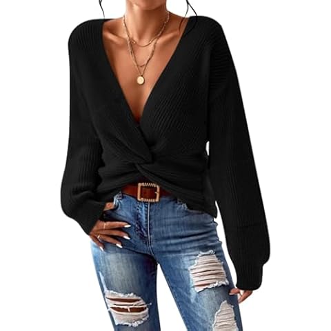 Balloon Sleeve Pullover Sweaters for Women