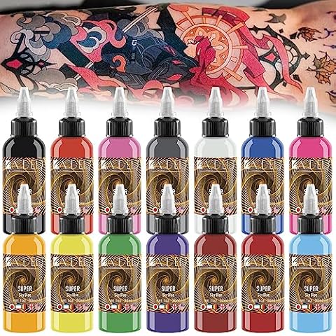 BAODELI 14PCS Tattoo Ink Colors Set, 1oz (30ml) Tattoo Inks Pigment Kit for  Tattoo Kit Tattoo Ink Color Set Tattoo 30-14 TATTOO INK SET