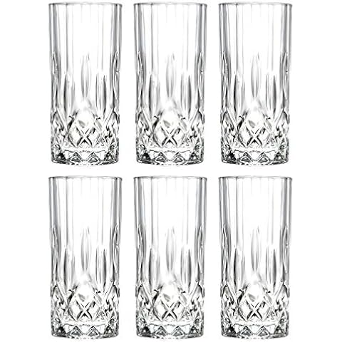 Claplante Crystal Highball Glasses, Set of 8 Glass Drinking Glasses, 11 Oz  Durab