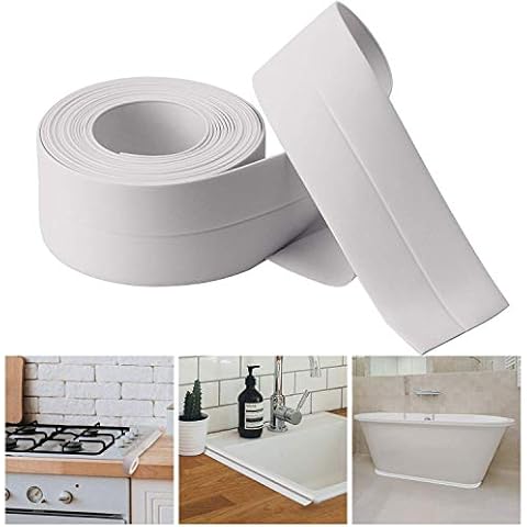 2 Strips Bathroom Seal, 21ft Silicone Caulk, Mildew Water Resistant Self  Adhesive Tub Wall Sealing Tape For Kitchen Countertops, Sink, Bathroom, T