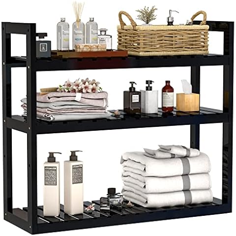 viewcare Bathroom Shelves for Storage, Small Black Bathroom Shelf Over  Toilet, Adjustable 3 Tiers Shelf for Bathroom Storage