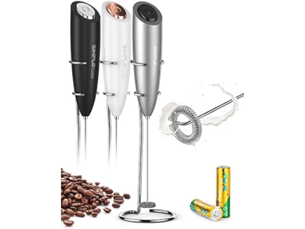 AREYCVK Handheld milk frother Small mixer for drinks Whisk Frother of  Battery Operated,Stainless Steel Frother forlatte,cappuccino,hot,chocolate