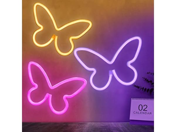 4 Pcs LED Decorative Neon Night Cloud Signs, Hanging Light Up for Bedroom,  Room for Wall Decor Pink/Blue Planet