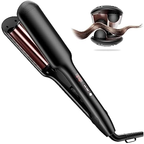 NOVUS Waver Curling Iron Anti-Scald Hair Crimper,2 Barrel Ionic Wavy Hair  Curler for Women,1.25 inch Rapid Heating Curling Wand,4 Temp Dual Voltage