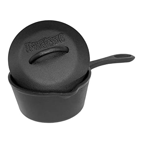 Victoria Cast Iron Sauce Pan. 0.45qt Sauce Pot Seasoned 