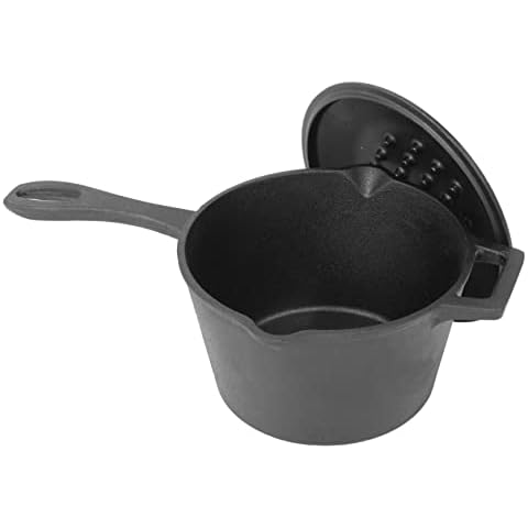 Lowest Price: Victoria Cast Iron Sauce Pan. 0.45qt Sauce Pot  Seasoned with 100% Kosher Certified Non-GMO Flaxseed Oil