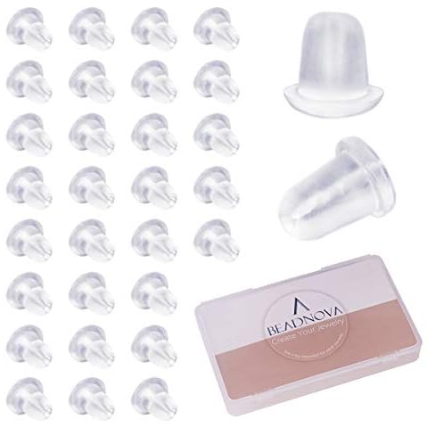 Earring Backs, 500pcs Clear Earring Backings Soft Ear Safety Back Bullet  Clutch Stopper Replacement for Studs Fish Hook Earring Hoops, Hypoallergenic