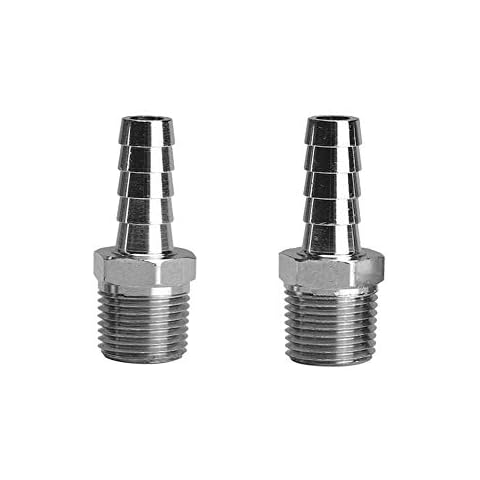 Beduan 1/4'' ID Hose Bulkhead Barbed Hex Union Stainless Steel Straight  Adapter Fitting Water Fuel Air