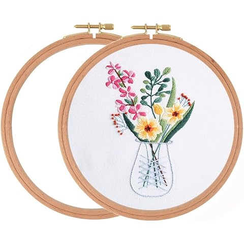 MUFEKUM 3 Pcs 3 Sizes Beech Wood Embroidery Hoops, Cross Stitch Hoop Wooden  Circle for Embroidery, Cross Stitch, Needlework, Art Craft Sewing and