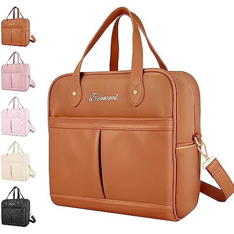 motheric Mona Vegan Leather thermal insulated cooler cute designer lunch  Bag for women - lonchera para mujer - linch box - Baby lunchbox (Blush)