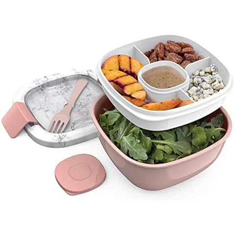 Youeon 3 Pack 52 Oz Salad Lunch Container to Go with 3 Compartment Tray,  Bento Lunch Box with Spoon,…See more Youeon 3 Pack 52 Oz Salad Lunch