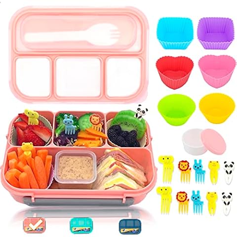  MISS BIG Bento Box,Bento Box for Kids,Ideal Leak Proof Kids Lunch  Box, Mom's Choice Lunch Box Kids,No BPAs and No Chemical Dyes,Microwave and  Dishwasher Safe Lunch Box (Purple-White Lid M): Home