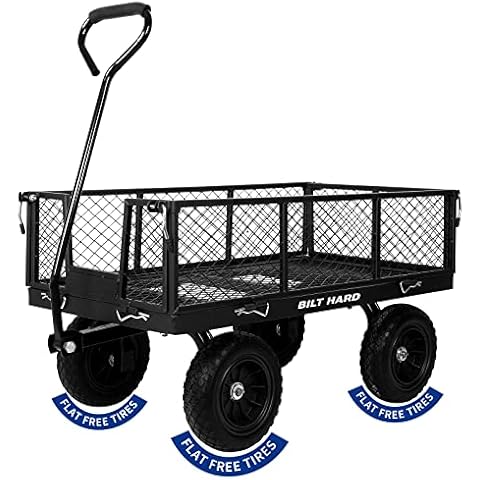 Gorilla Carts 2140gcg-nf 4 Cu. Steel Utility Cart with No-Flat Tires, Green