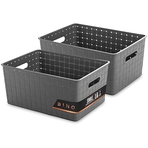 Idomy 6-Pack Plastic Storage Baskets/Bins, Rectangle