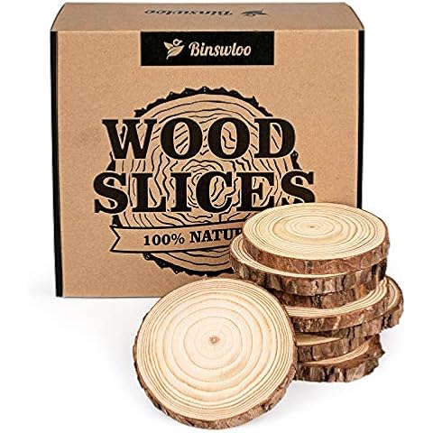  Binswloo 6PCS 8-9 Inch Rustic Wood Slices Centerpieces