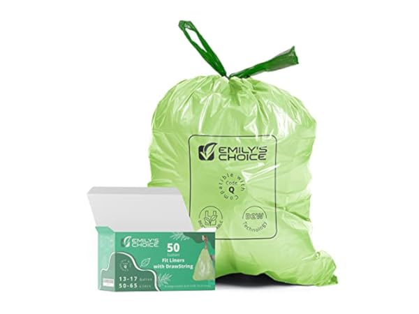 1.2 Gallon Small Trash Bags Biodegradable Mini Recycling & Degradable Garbage Bags Fit 4.5 Liter Trash-Can-Liners for Kitchen Bathroom Office (150
