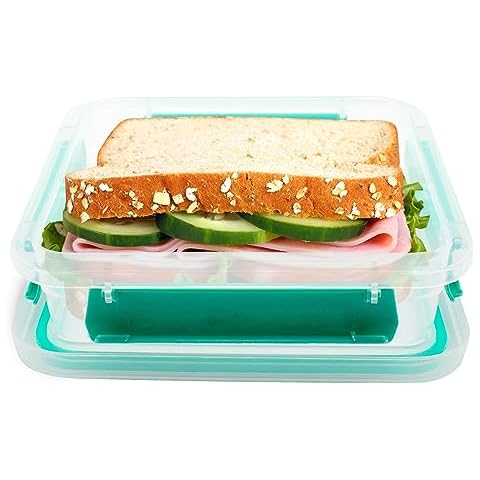  6 Pieces 20 oz Toast Shape Sandwich Box 5.3 x 5.5 x 2 Inches  Plastic Sandwich Containers Reusable Sandwich Holder for Lunch Box Sandwich  Lunch Box Colorful Sandwich Food Storage for