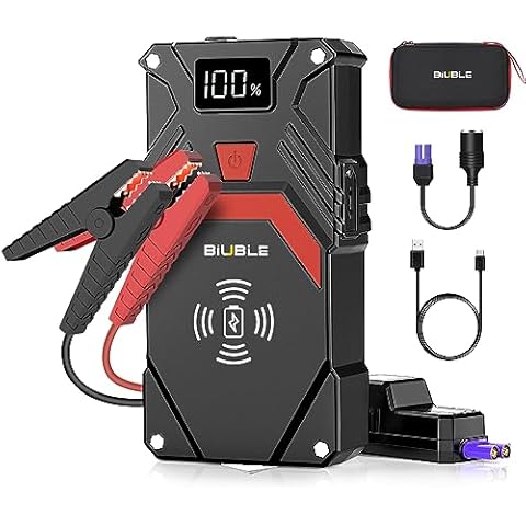Car Jump Starter With Air Compressor,Biuble Jump Starter 4250A 150PSI  Inflator For Up To All Gas Or 10.0L Diesel Engine 12V Portable Battery  Starter Power Pack
