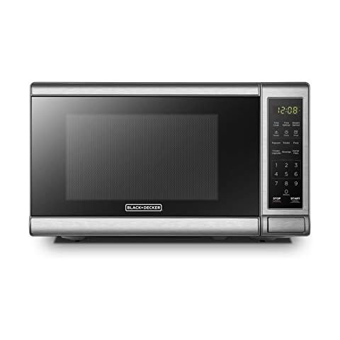 SMETA Small Microwave Countertop Microwave Oven Mini Compact 07 Cu Ft700W for RV Dorm, 10 Power Levels, Black Smallest Portable