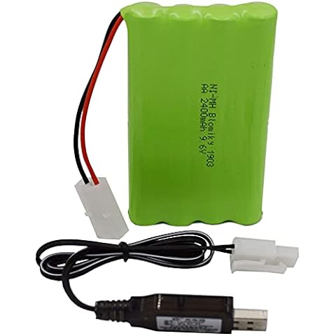 Batterie rechargeable 9.6V 2400mAh Ni-MH AA avec prise sm-2P 2Pin
