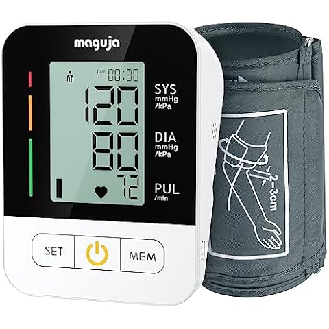 Blood Pressure Monitor, maguja Upper Arm BP Machine Adjustable Cuff  Automatic Blood Pressure Machine, LCD Display for home use 