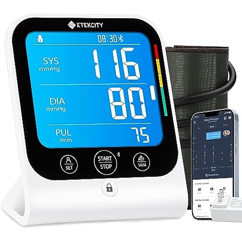 Meraw Bluetooth Blood Pressure Machine, High Accuracy Blood Pressure Cuff  Arm 8.7-16.5' with Irregular Heartbeat