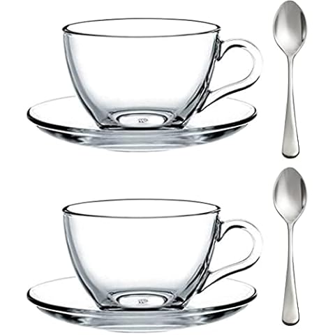 BOHEM'S Espresso Cups, 5 oz Clear Glass Coffee Mugs, Cappuccino Cups with  Large Handle, Drinking Tea…See more BOHEM'S Espresso Cups, 5 oz Clear Glass