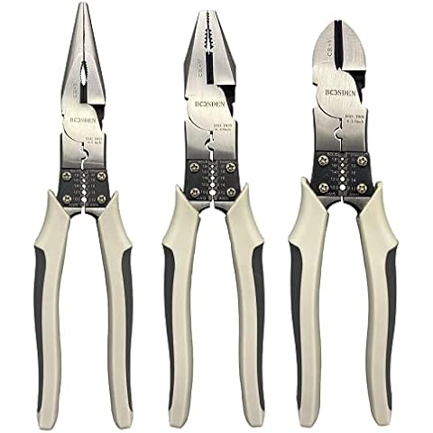 BOOSDEN Small Pliers Set-5 PCS, 25mm Rubber Hammerx1pc, 5 Wire  Cuttersx1pc, 5 Needle Nose Pliersx1pc, 5 Diagonal Cuttersx1pc, 5  Linemans