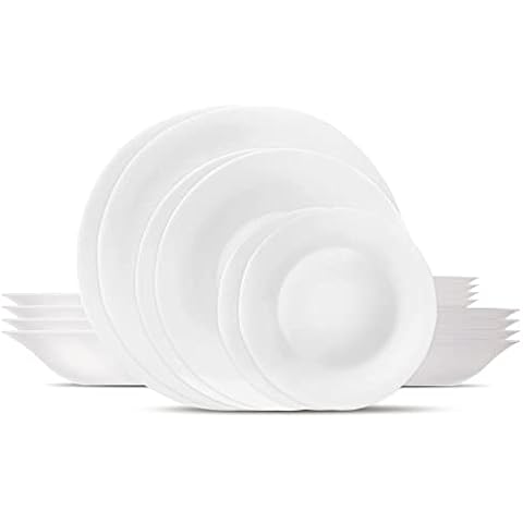 FOYO Dessert Plates, Classic Tempered Glass Dinnerware Sets, 7 Inch, Set of  3