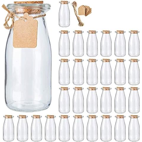 64PCS 30ml Cork Stoppers Glass Bottles, Small Jars With Personalized Label  Tags and String, Mini Bottles Of Candy, Wedding Favors For Guests, Set of