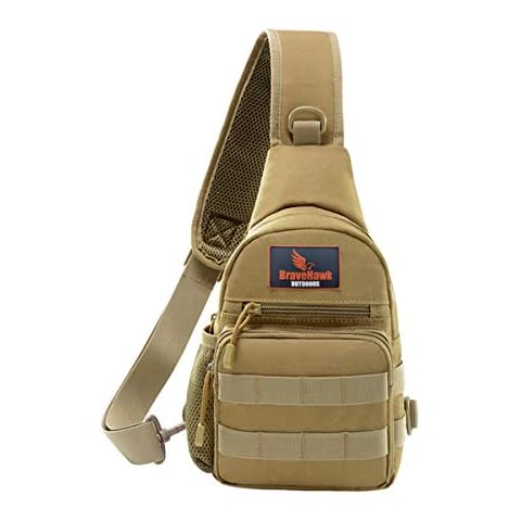 BraveHawk Outdoors Tactical Waist Bag, 900D Nylon Oxford Khaki