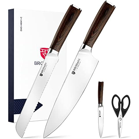 Brewin Professional Chef Knife Set 3PCS, Ultra Sharp Knives Set for Kitchen  H