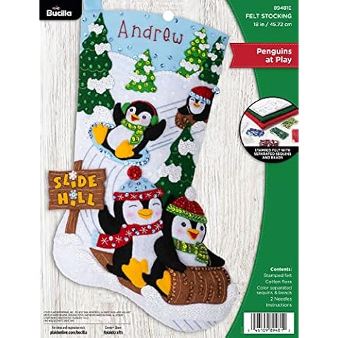 Bucilla Dogs, Felt Applique Christmas Stocking Kit, 18