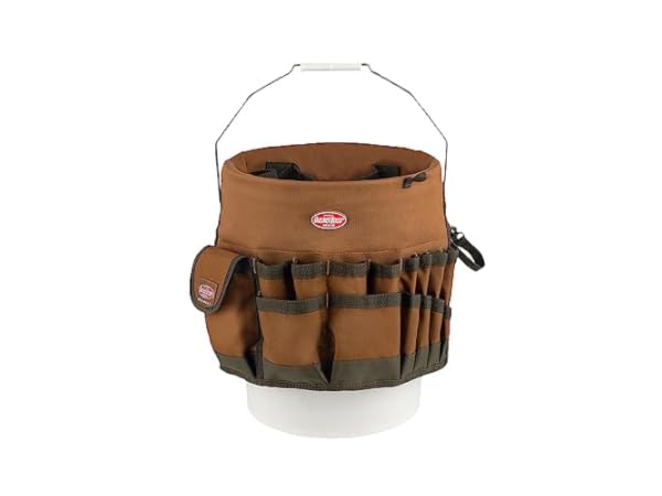 Rugged Tools Bucket Tool Organizer - 64 Pocket Bucket Caddy for 5 Gallon Buckets - Liner Insert for Construction, Garden, Carpenter