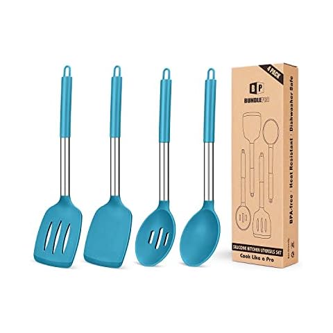 Comfy Grip Turquoise Silicone 2-Piece Solid Turner Set - 1 count box