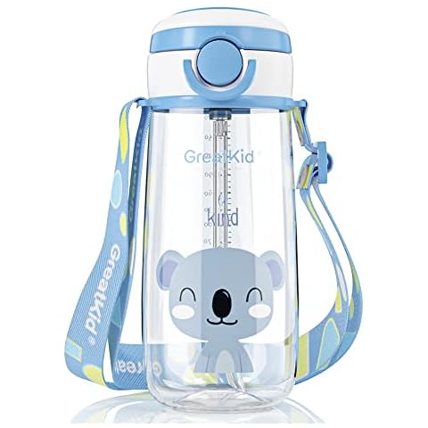 Bunnytoo Baby Sippy Cup with Straw & Spout,Transition Bottle for 1 Year  Old,Spill Proof Toddlers Cup with Shoulder Strap & Dust cover,Appropriate  for