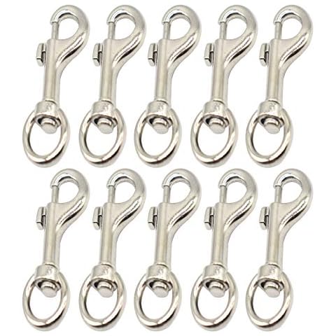 Bytiyar 10 pcs Round Carabiner Clips 22mm Inside Diameter 3.4mm Thickness  Spring Snap Hooks with Swivel O Ring Clasps DIY Accessories,Gun Black