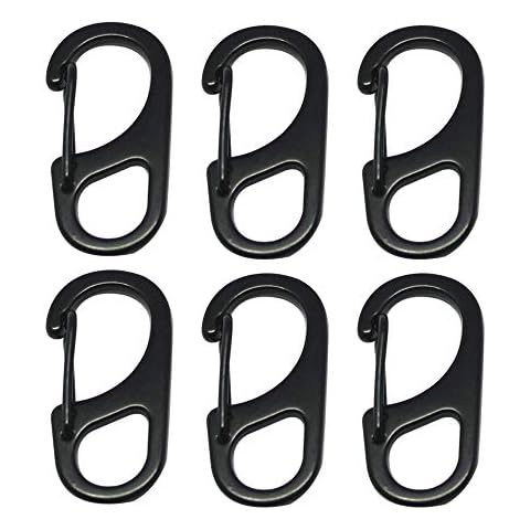 Bytiyar 10 pcs Round Carabiner Clips 22mm Inside Diameter 3.4mm Thickness  Spring Snap Hooks with Swivel O Ring Clasps DIY Accessories,Gun Black