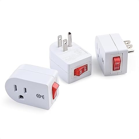 Fosmon WavePoint [ETL Listed] 125V/15A Wireless Outlet Plug with 3-Button  Wall Switch - White